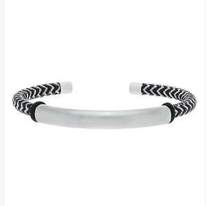 Stainless Steel Bar & Zigzag Cuff